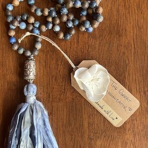 "The Great Communicator": Handmade Sunset Dumortierite & Bronzite Mala